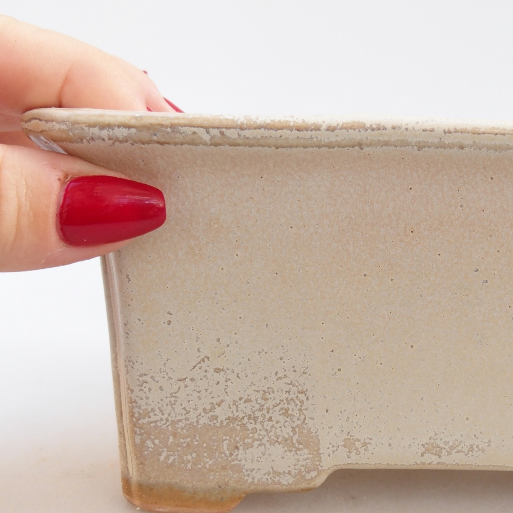 Keramická miska na bonsaje 18 x 14 x 7 cm, farba béžová