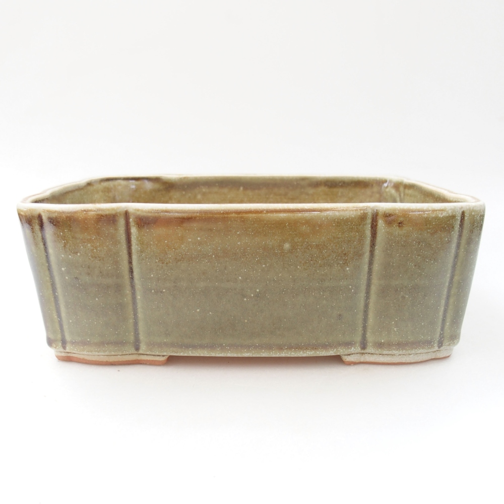 Keramická bonsai miska 20,5 x 17 x 7 cm, farba zelená