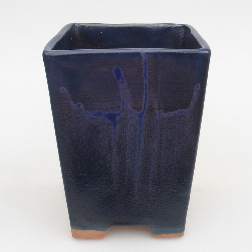 Keramická bonsai miska 9 x 9 x 12,5 cm, farba modra