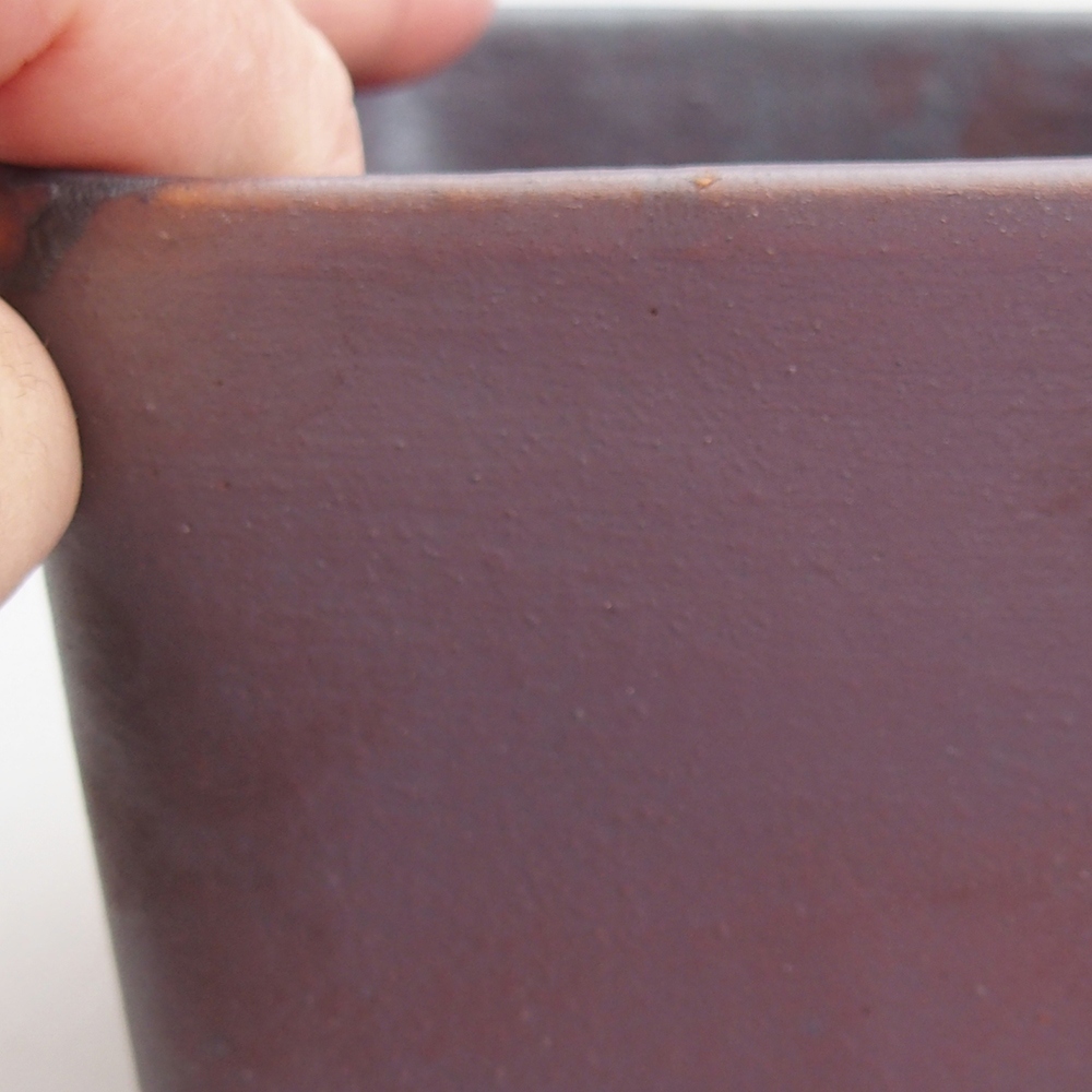 Keramická miska na bonsaje 10 x 10 x 8 cm, farba kovu