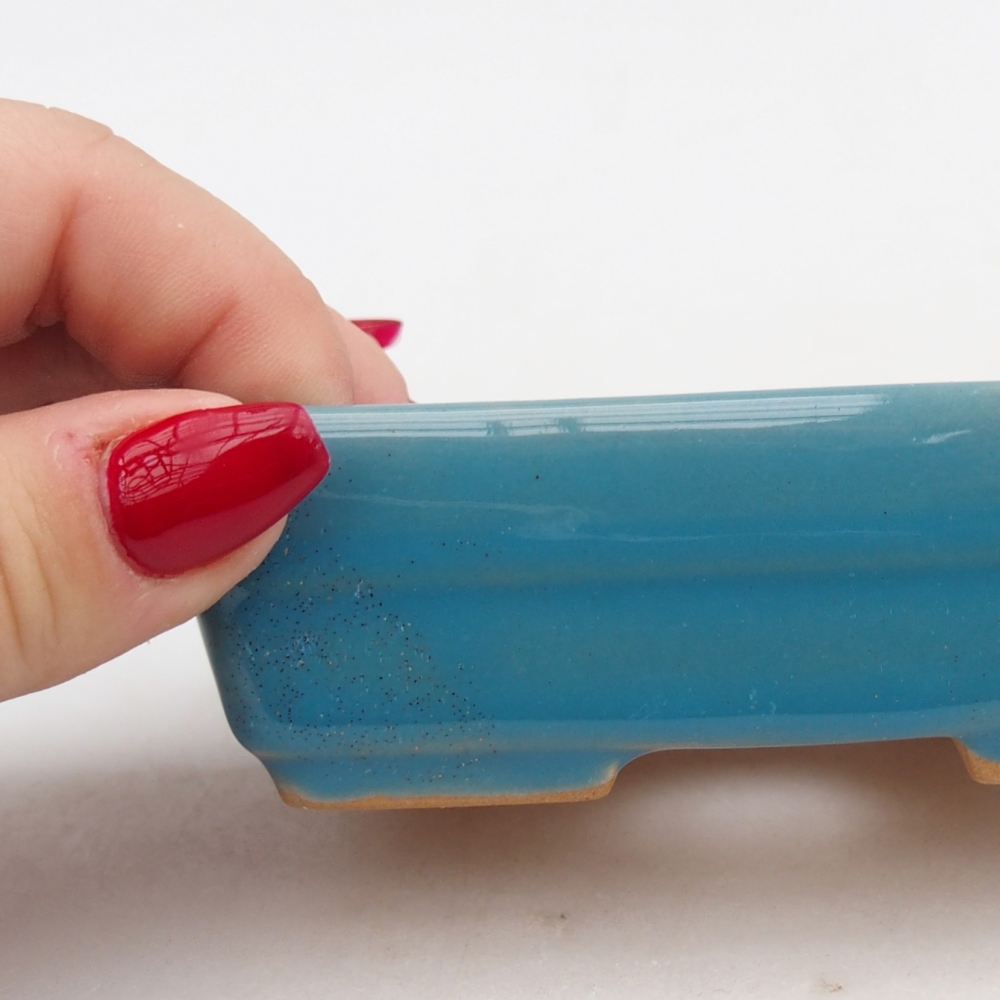 Keramická miska na bonsaje 10 x 7 x 3 cm, farba modrá