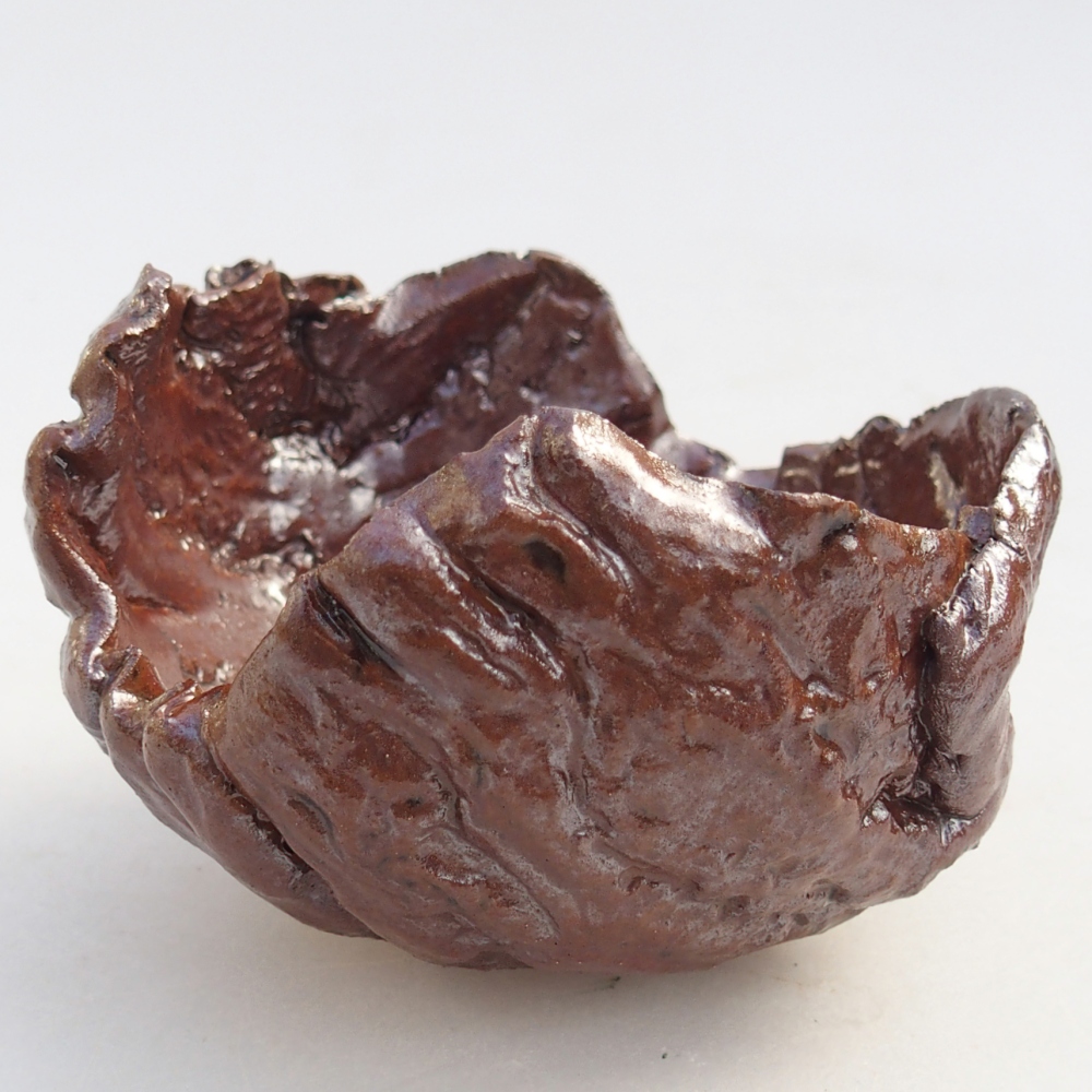 Keramická mušľa 10 x 10 x 7 cm , farba hnedá