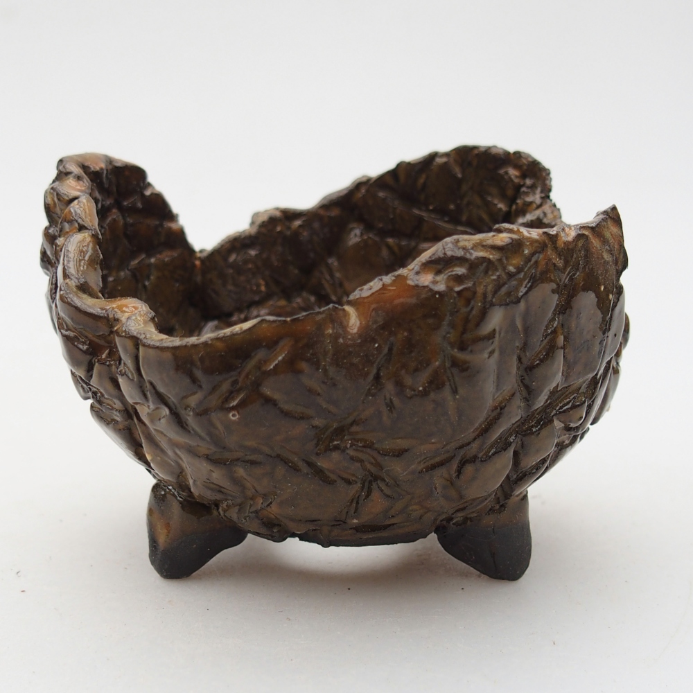 Keramická mušľa 8,5 x 8,5 x 6 cm , farba hnedá