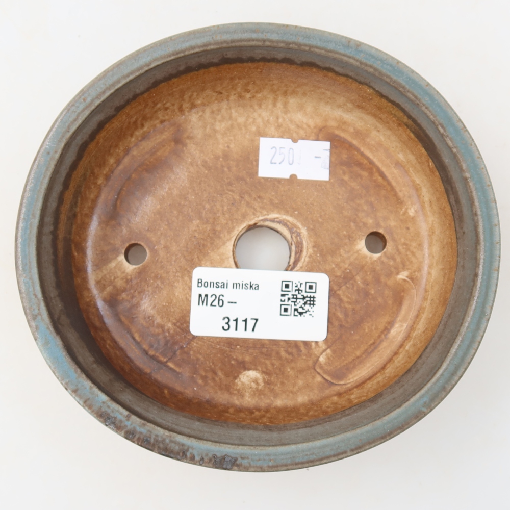 Keramická miska na bonsaje 12,5 × 11,5 × 3,5 cm, farba: modrá