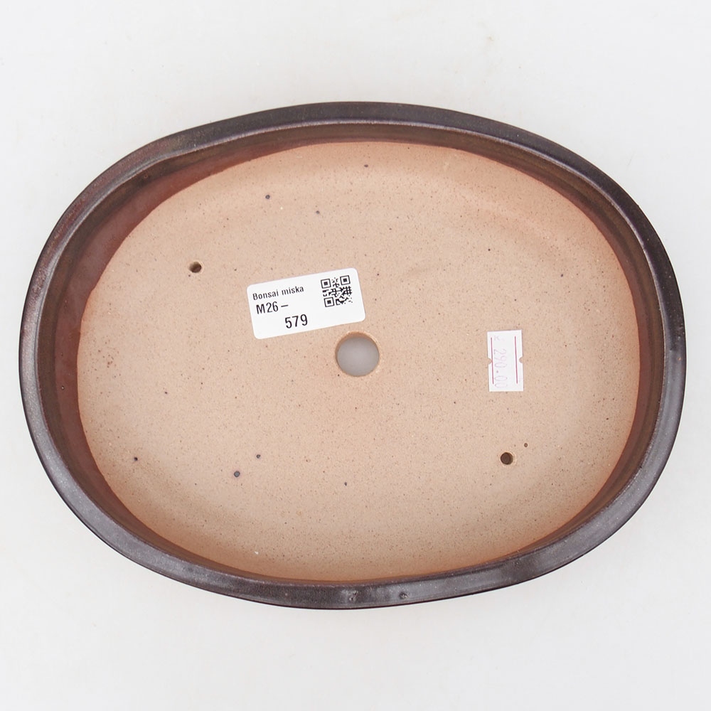 Keramická miska na bonsaje 22 x 17 x 4 cm, hnedá