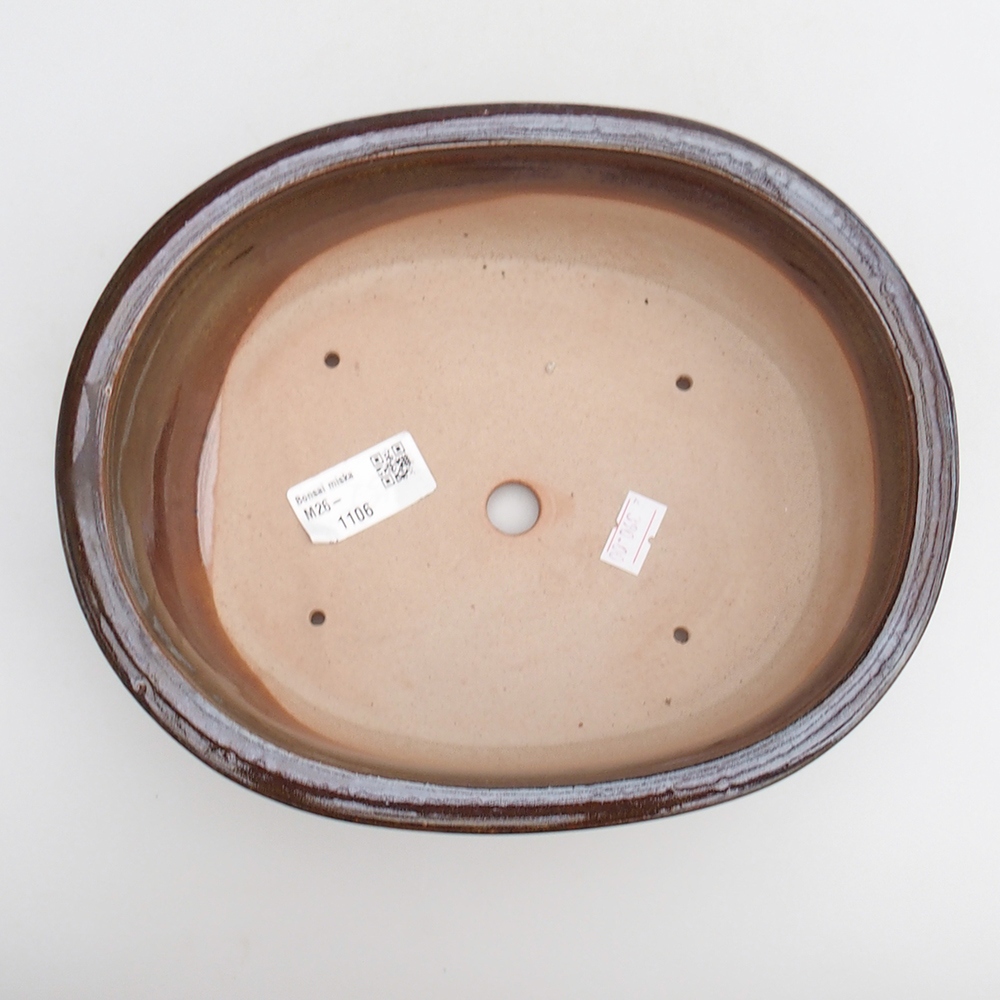 Keramická miska na bonsaje 23 x 19 x 7 cm, hnedá