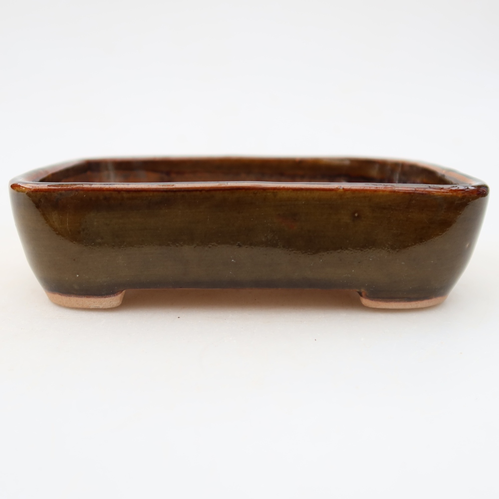 Keramická miska na bonsaje 12,5 x 9 x 3,5 cm, farba hnedá