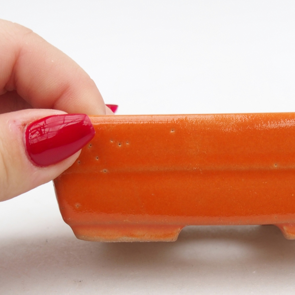 Keramická miska na bonsaje 10 x 7 x 3 cm, oranžová