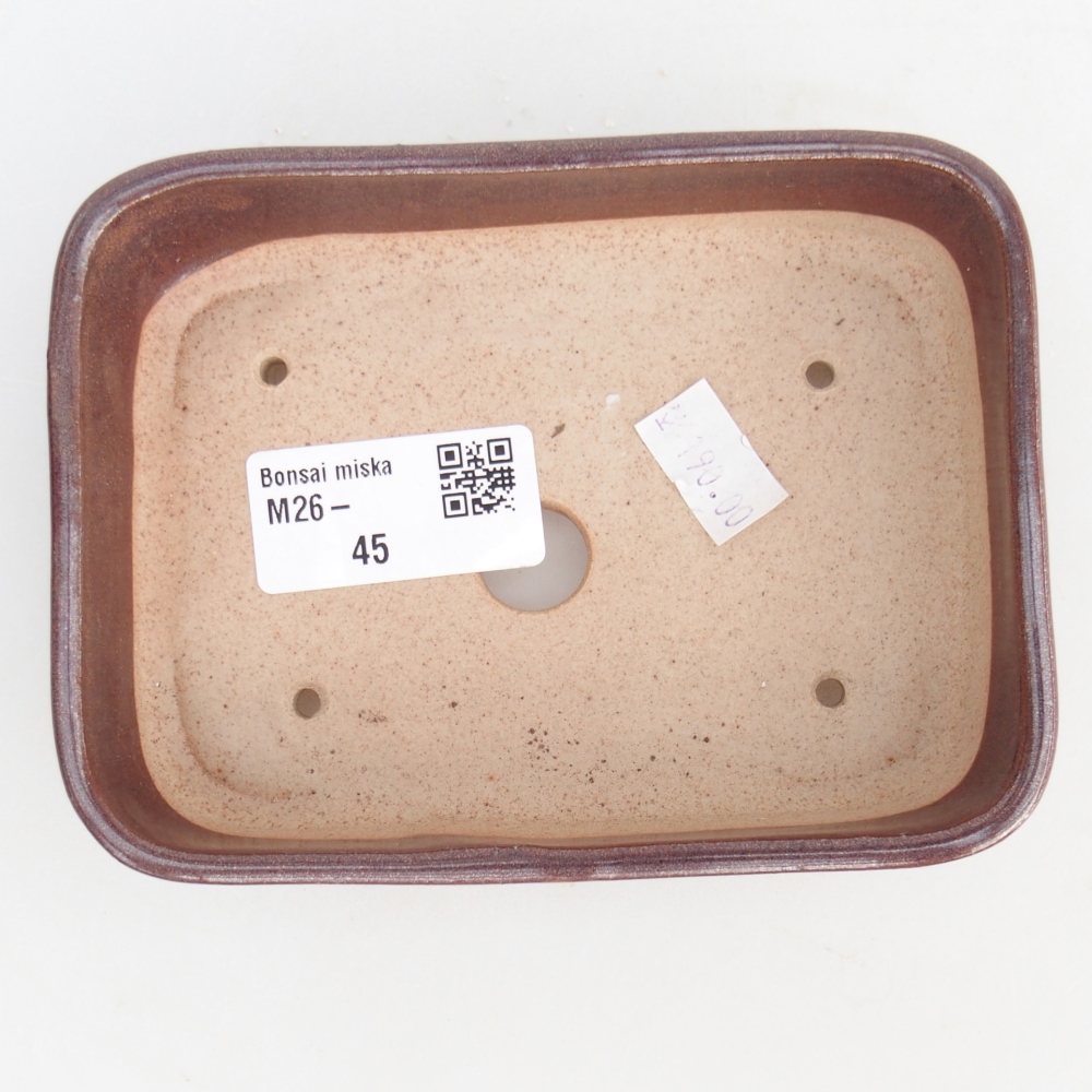 Keramická miska na bonsaje 12,5 x 9,5 x 3,5 cm, hnedá