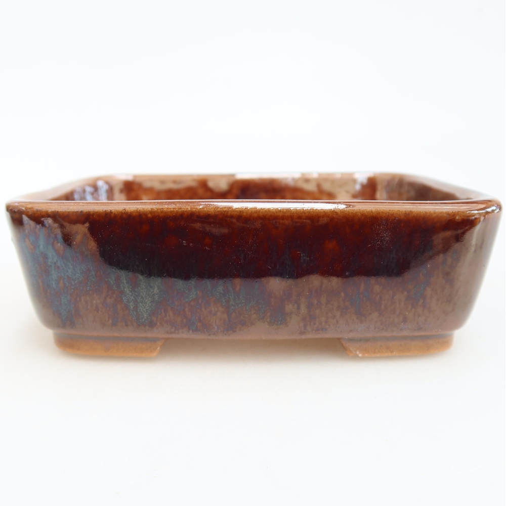 Keramická miska na bonsai 12,5 x 9,5 x 4 cm, farba hnedá