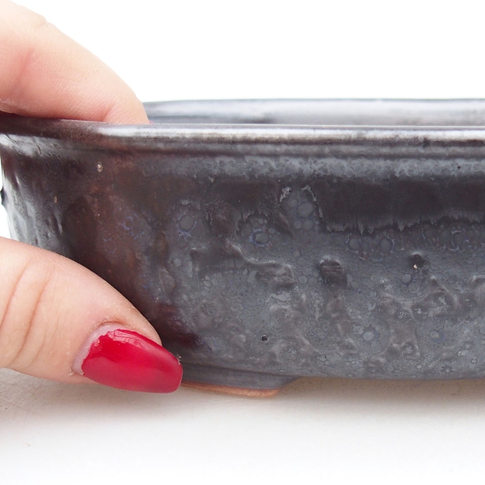 Keramická bonsajová miska 19 x 14 x 5 cm, farba červená