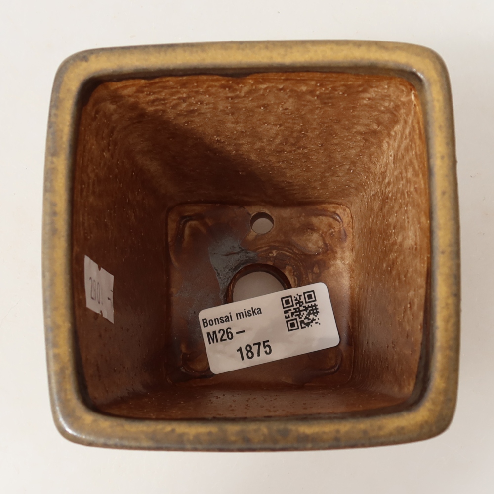 Keramická miska na bonsai 8,5 x 8,5 x 10,5 cm, farba hnedá