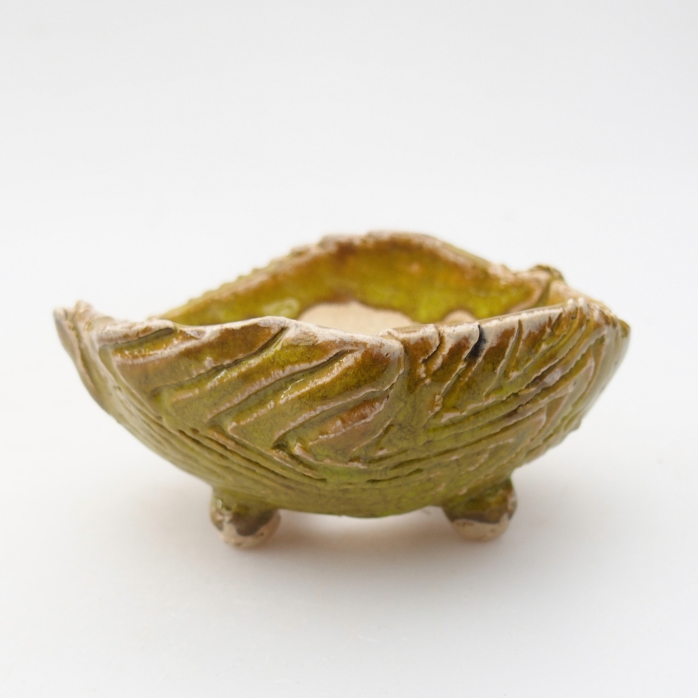 Keramická mušľa 9 x 8,5 x 5 cm , žltá