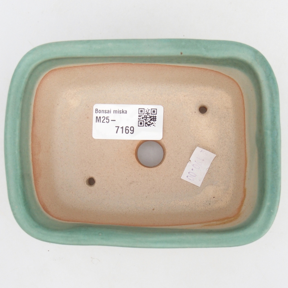 Keramická miska na bonsaje 13,5 x 10,5 x 6 cm, zelená
