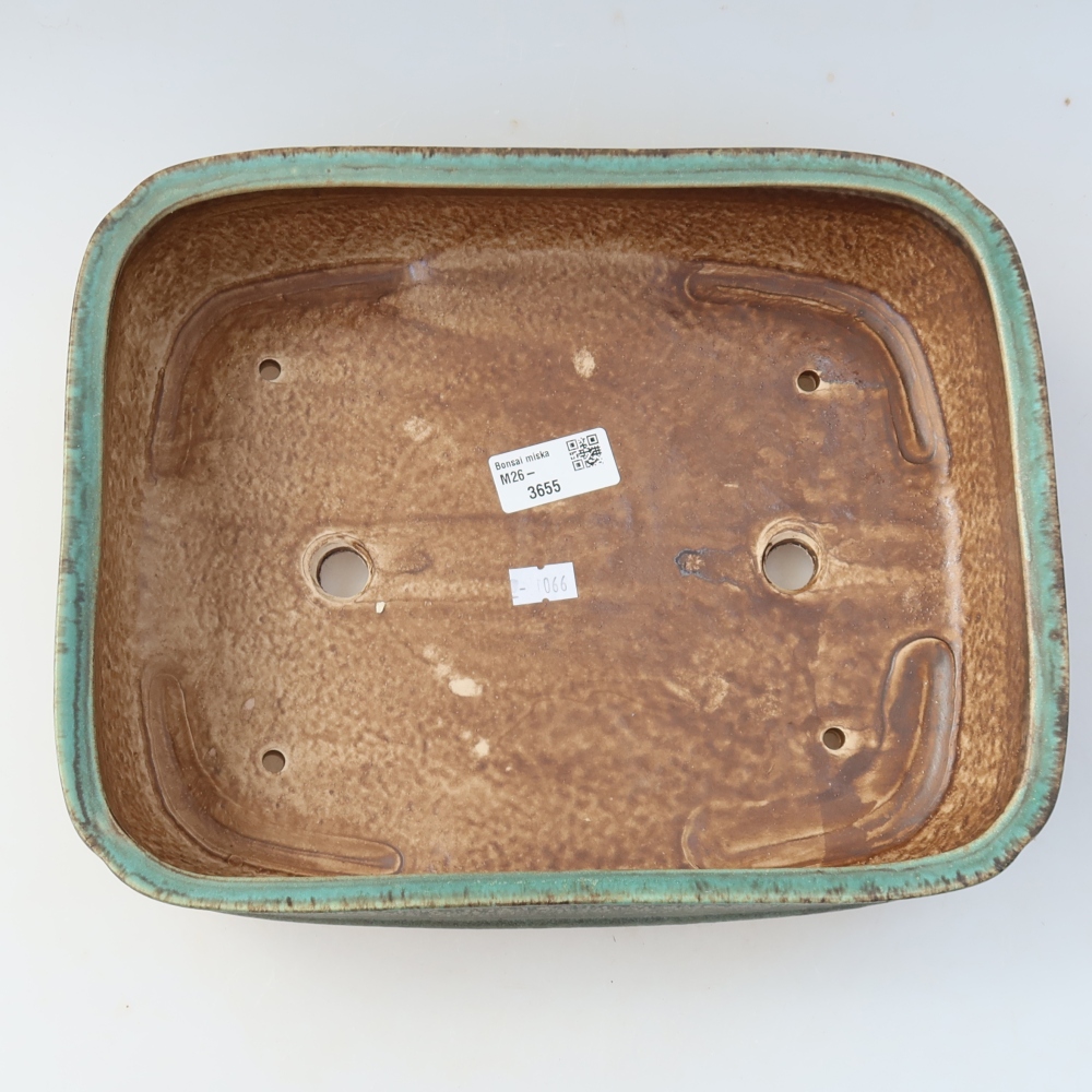 Keramická miska na bonsaje 29 x 23 x 7 cm, farba zelená
