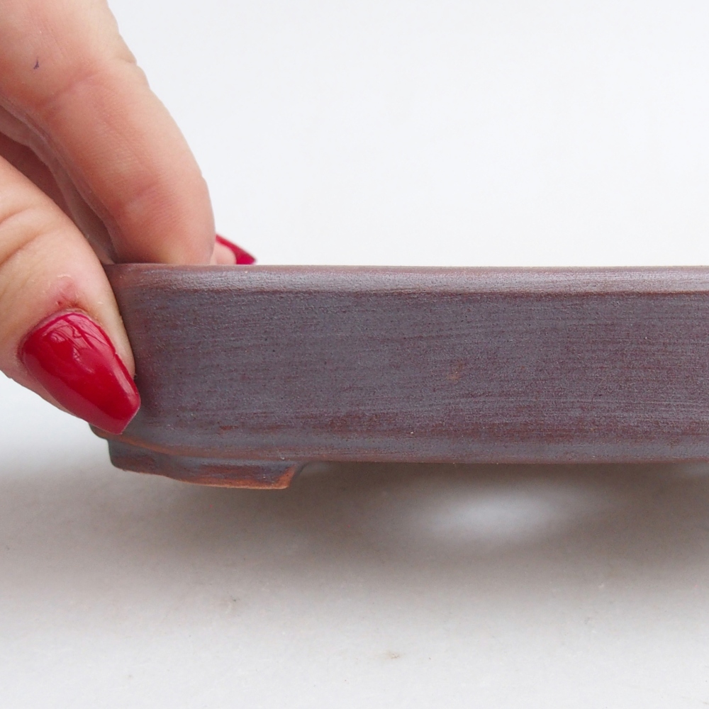 Keramická miska na bonsaje 13 x 9 x 3 cm, farba kovu