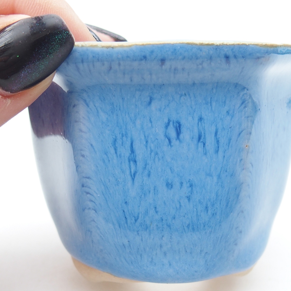 Mini bonsajová miska 4 x 6,5 x 5 cm, farba modrá