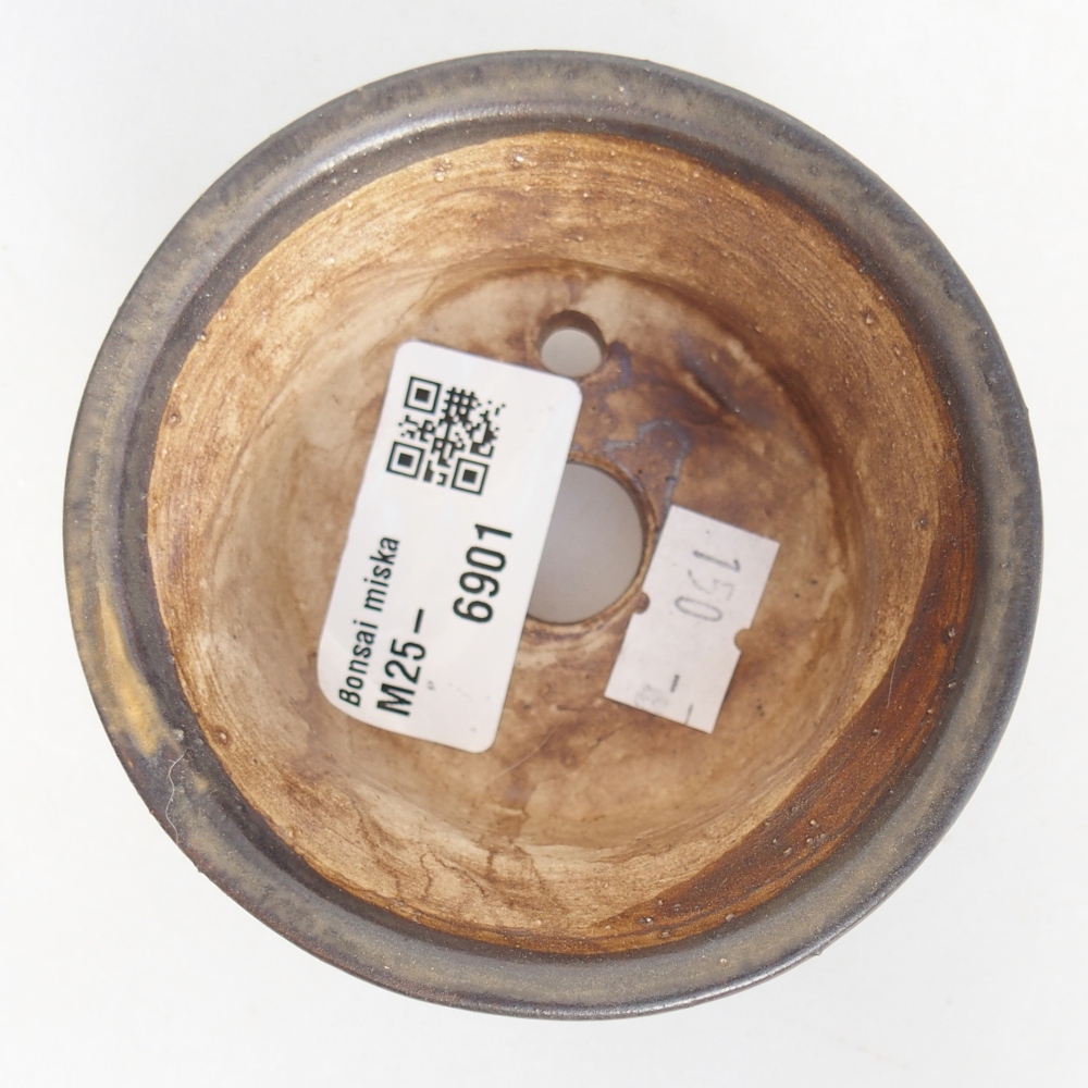Keramická miska na bonsaje 8 x 8 x 4,5 cm, hnedá
