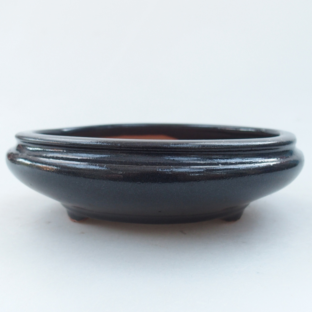 Keramická miska na bonsaje 15 x 15 x 5 cm, čierna