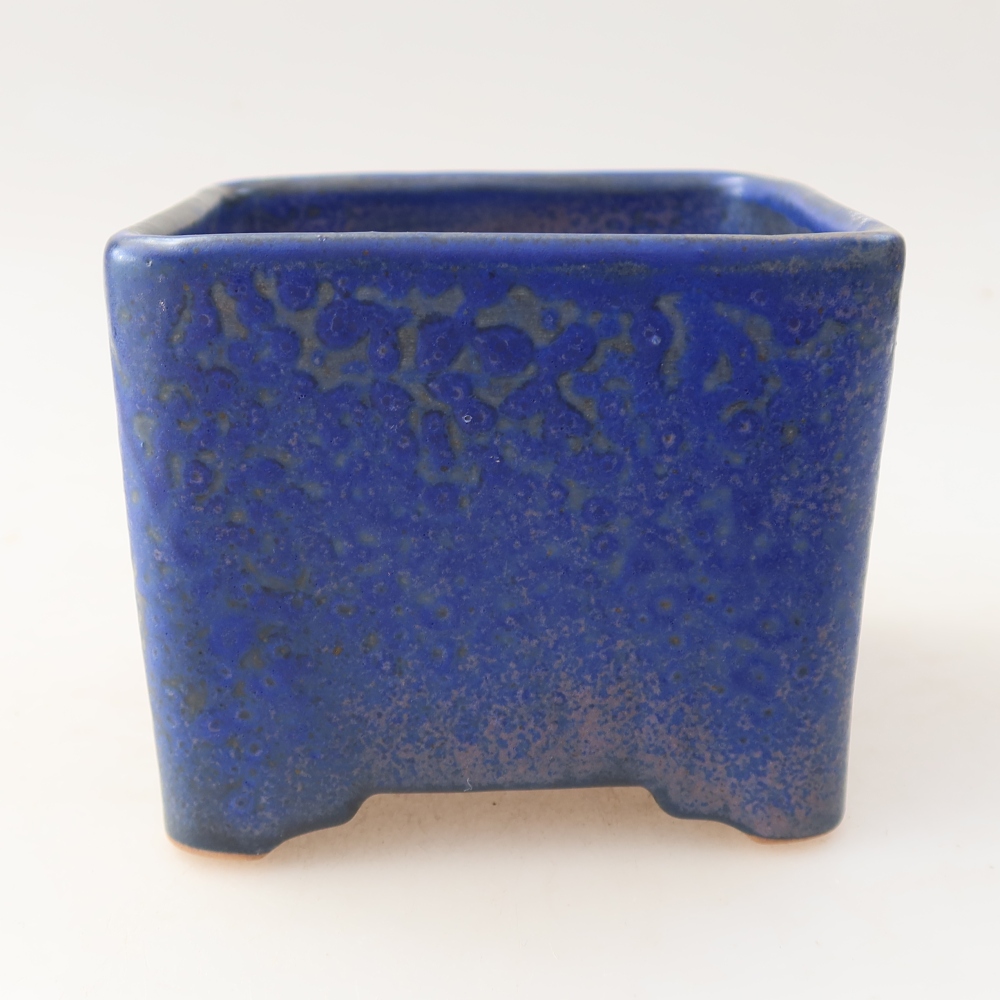 Keramická miska na bonsaje 10 x 10 x 8 cm, farba modrá