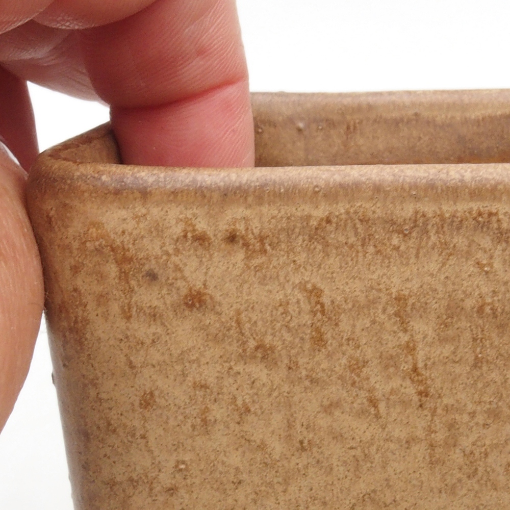 Keramická bonsai miska 8 x 8 x 10,5 cm, farba hnedá