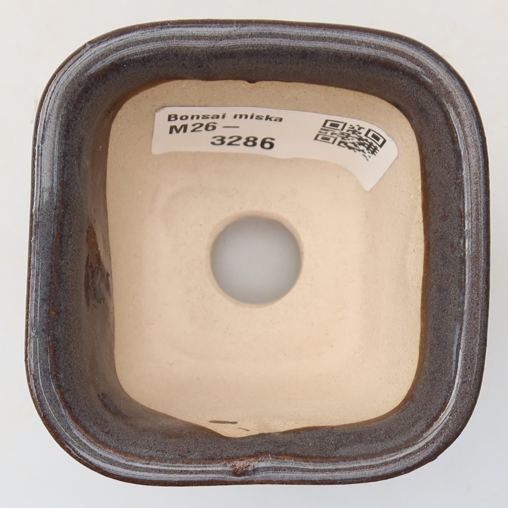 Keramická miska na bonsaje 6,5 × 6,5 × 5 cm, farba sivá