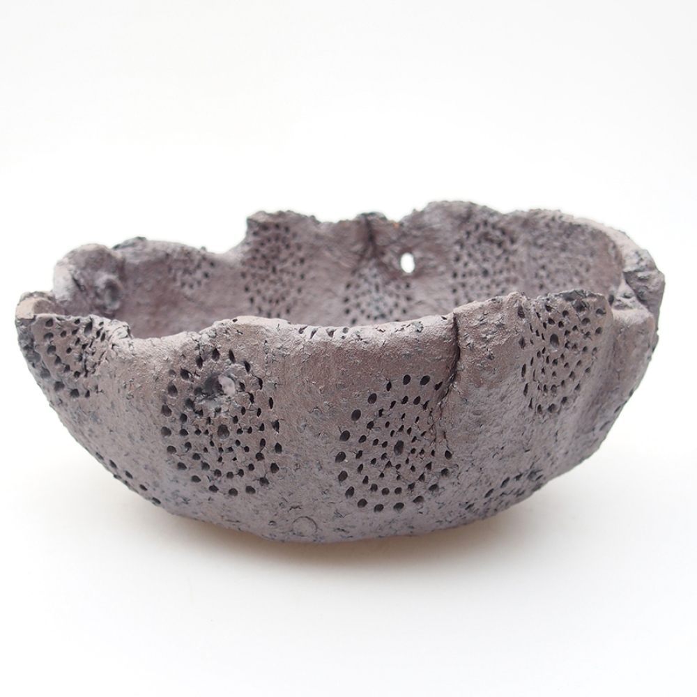 Keramická Škrupina 14 x 12 x 6,5 cm , farba kovová