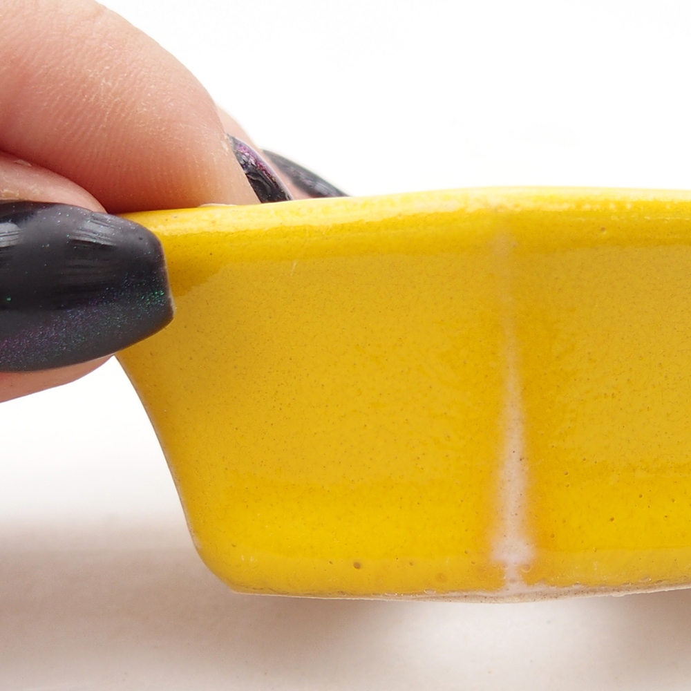 Mini bonsajová miska 6 x 5,5 x 2,5 cm, žltá