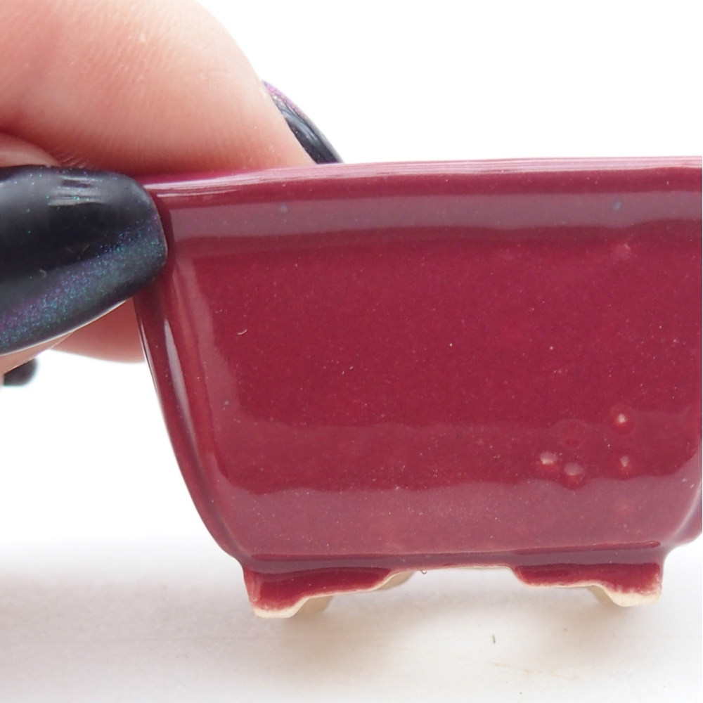 Mini bonsajová miska 4,5 x 3,5 x 2,5 cm, bordová