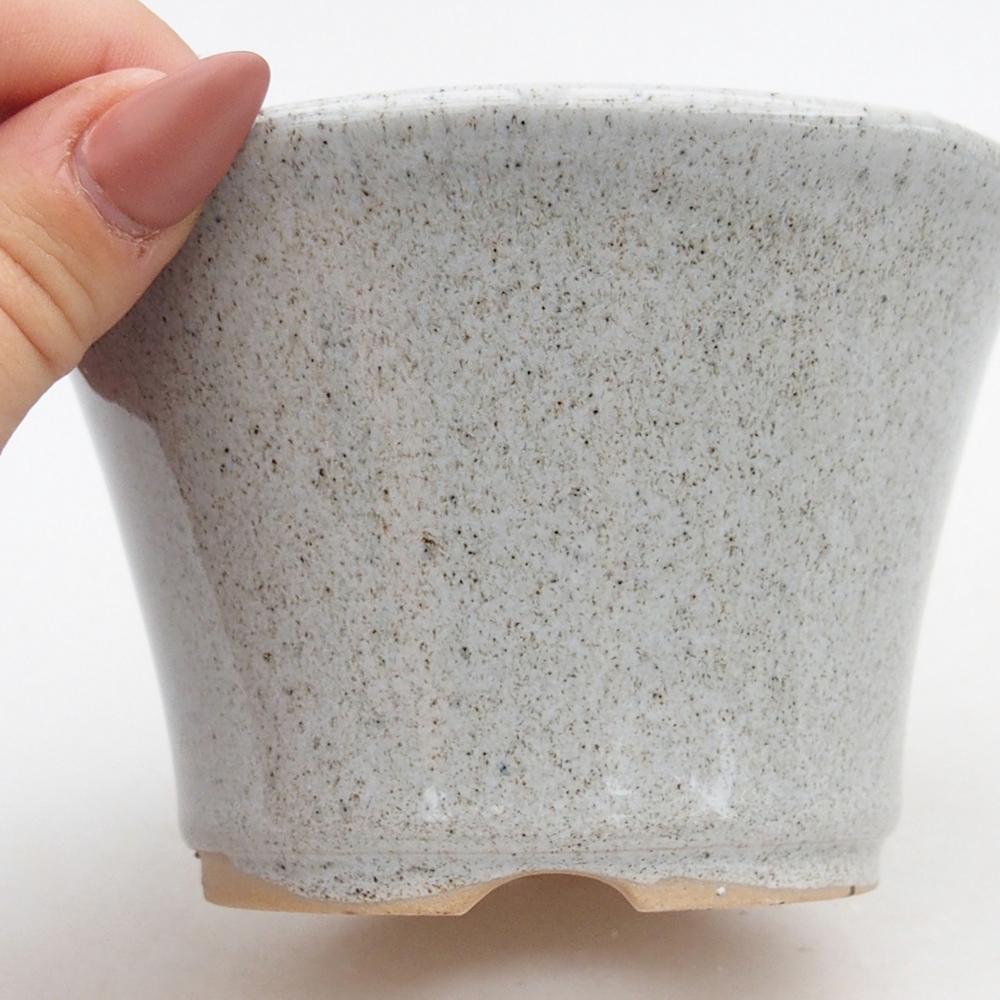 Keramická miska na bonsaje 11 x 11 x 7 cm, sivá