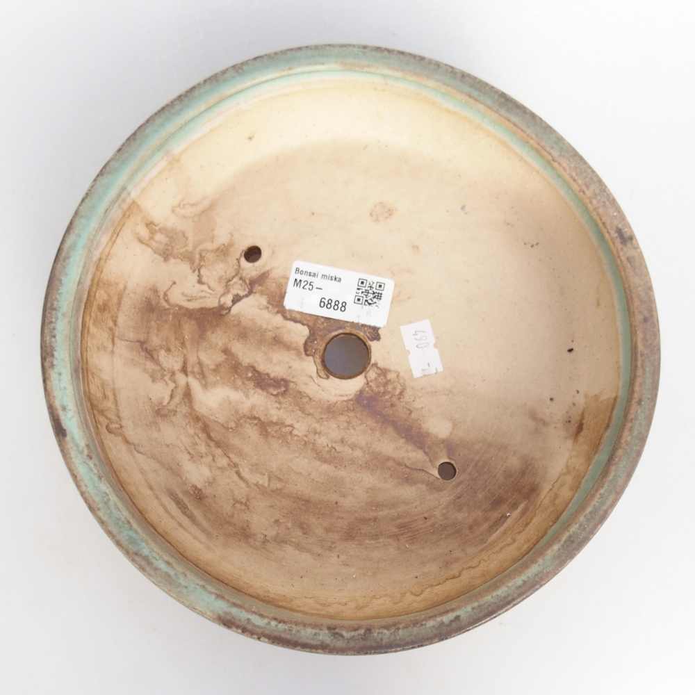 Keramická miska na bonsaje 21 x 21 x 6 cm, zelená