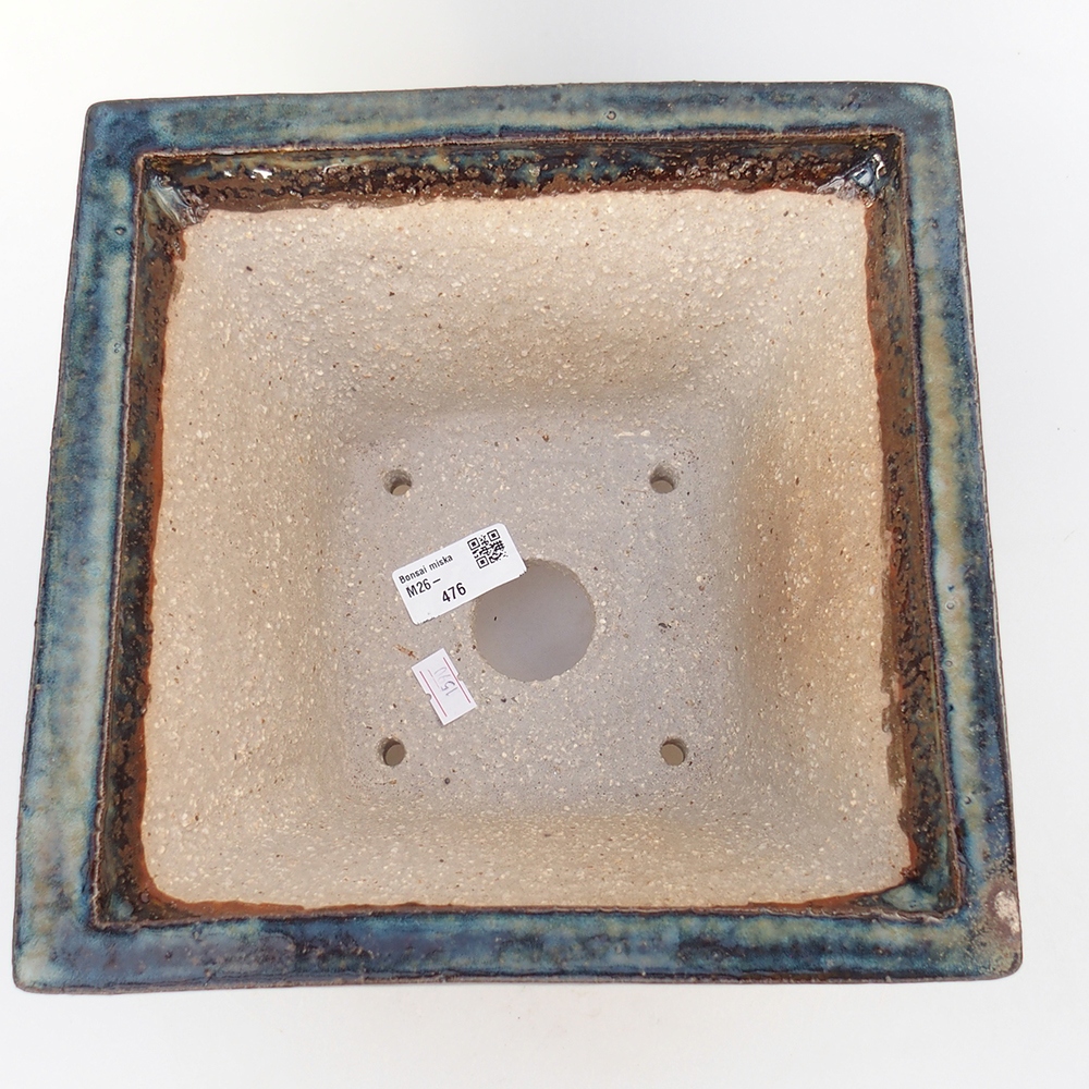 Keramická miska na bonsaje 24 x 24 x 14 cm, hnedá