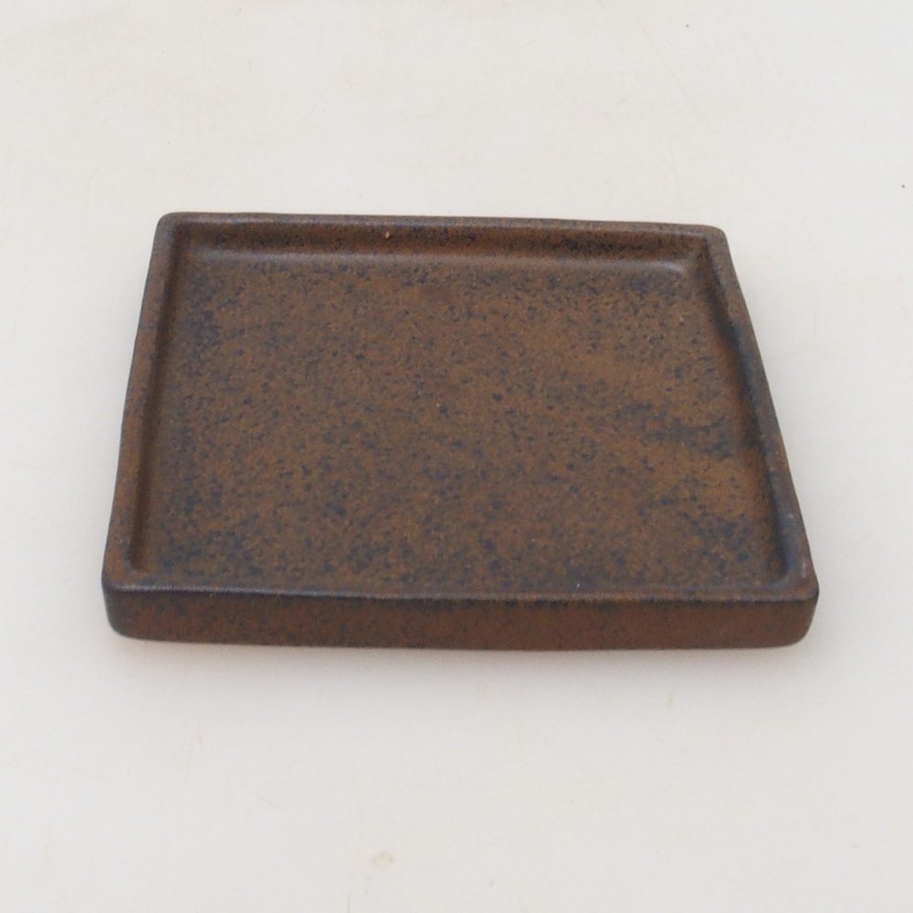 Bonsai podmiska štvorc M - 10 x 10 x 1,5 cm - hnedá