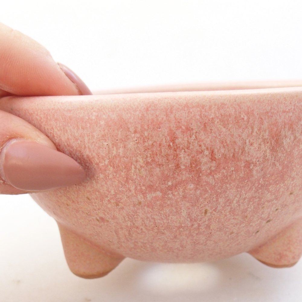 Keramická miska na bonsaje 9,5 x 9,5 x 5 cm, ružová