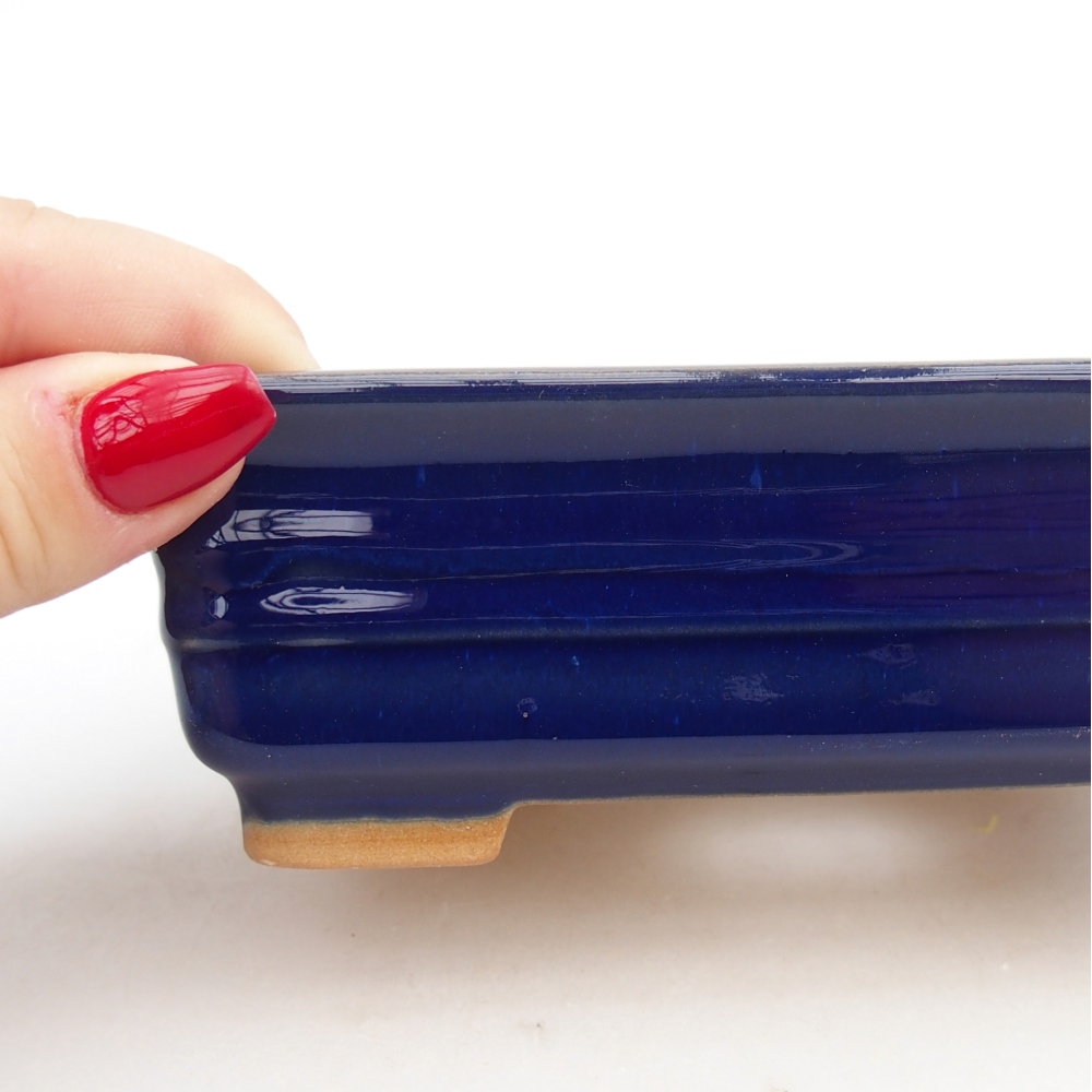 Keramická miska na bonsaje 13,5 x 10 x 4,5 cm, farba modrá