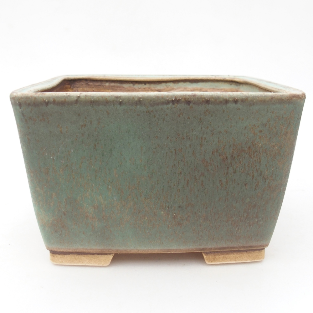 Keramická bonsajová miska 16 x 16 x 10 cm, zelená