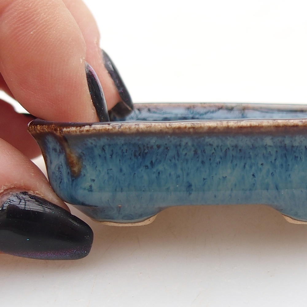 Mini bonsajová miska 6 x 4 x 1,5 cm, farba modrá