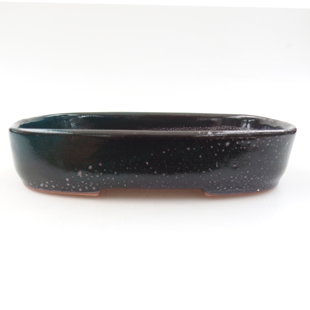 Keramická bonsai miska 16 x 11 x 3,5 cm, farba zelená