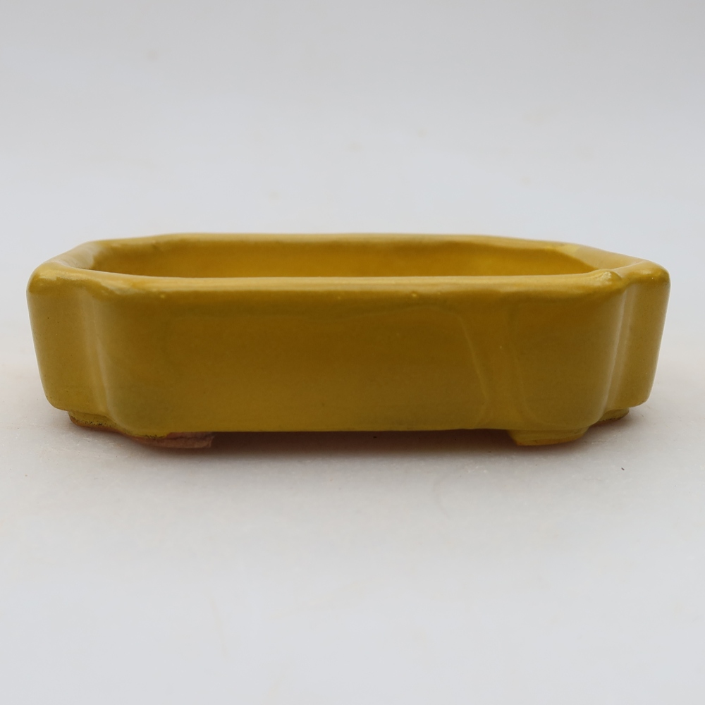 Keramická miska na bonsaje 10 x 8 x 2,5 cm, farba žltá
