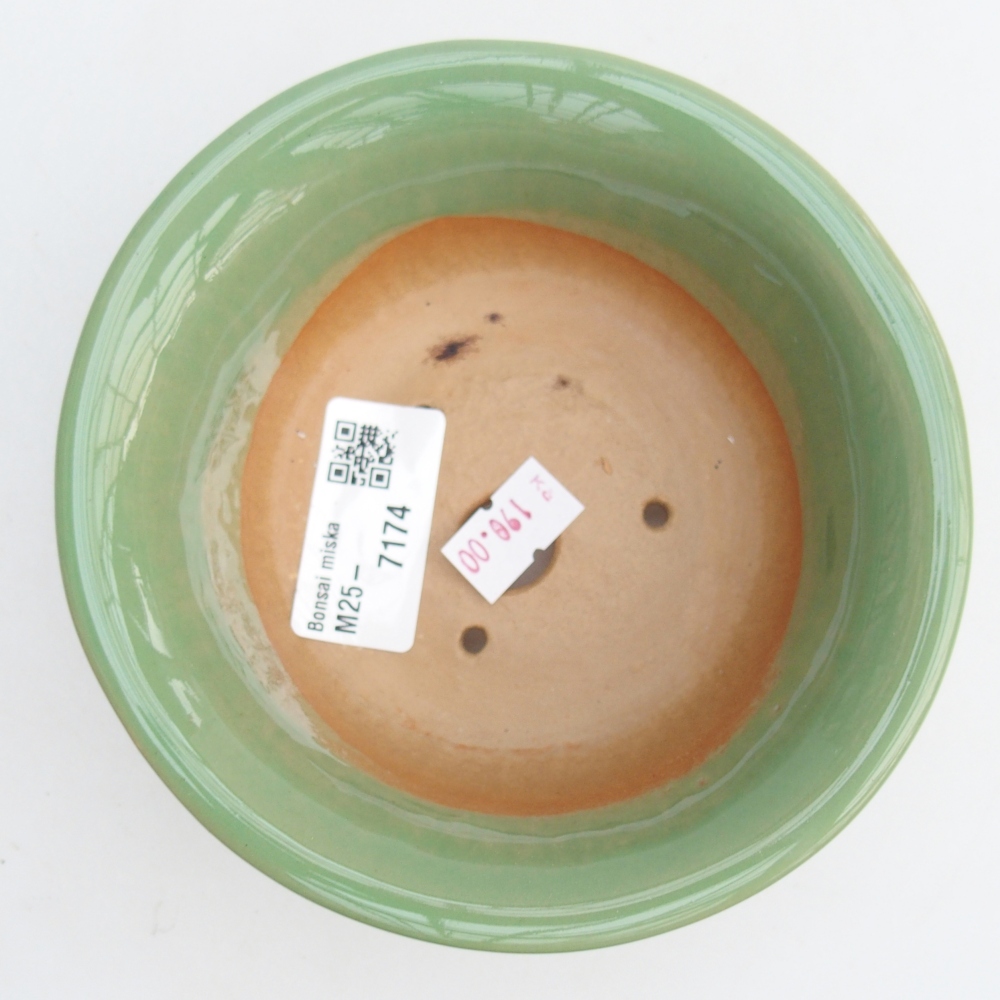 Keramická miska na bonsaje 13 x 13 x 5 cm, zelená