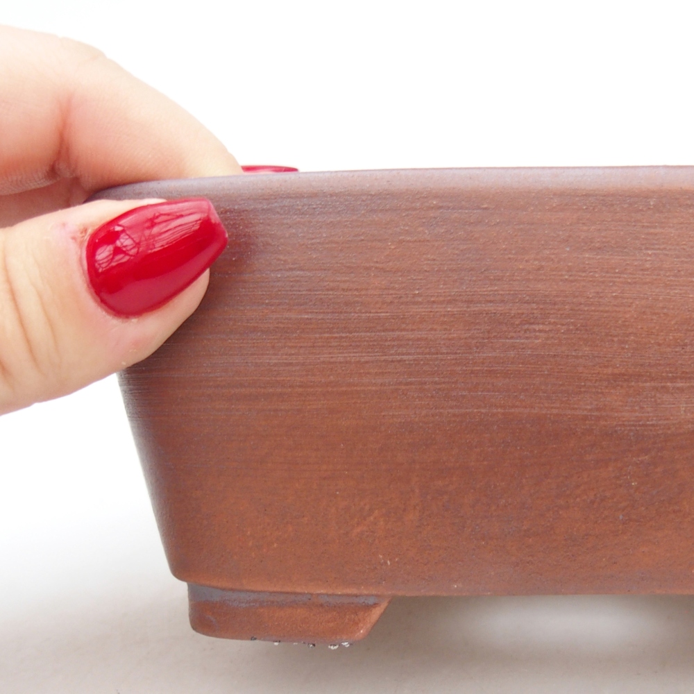 Keramická bonsajová miska 13,5 x 10,5 x 6 cm, farba kovu