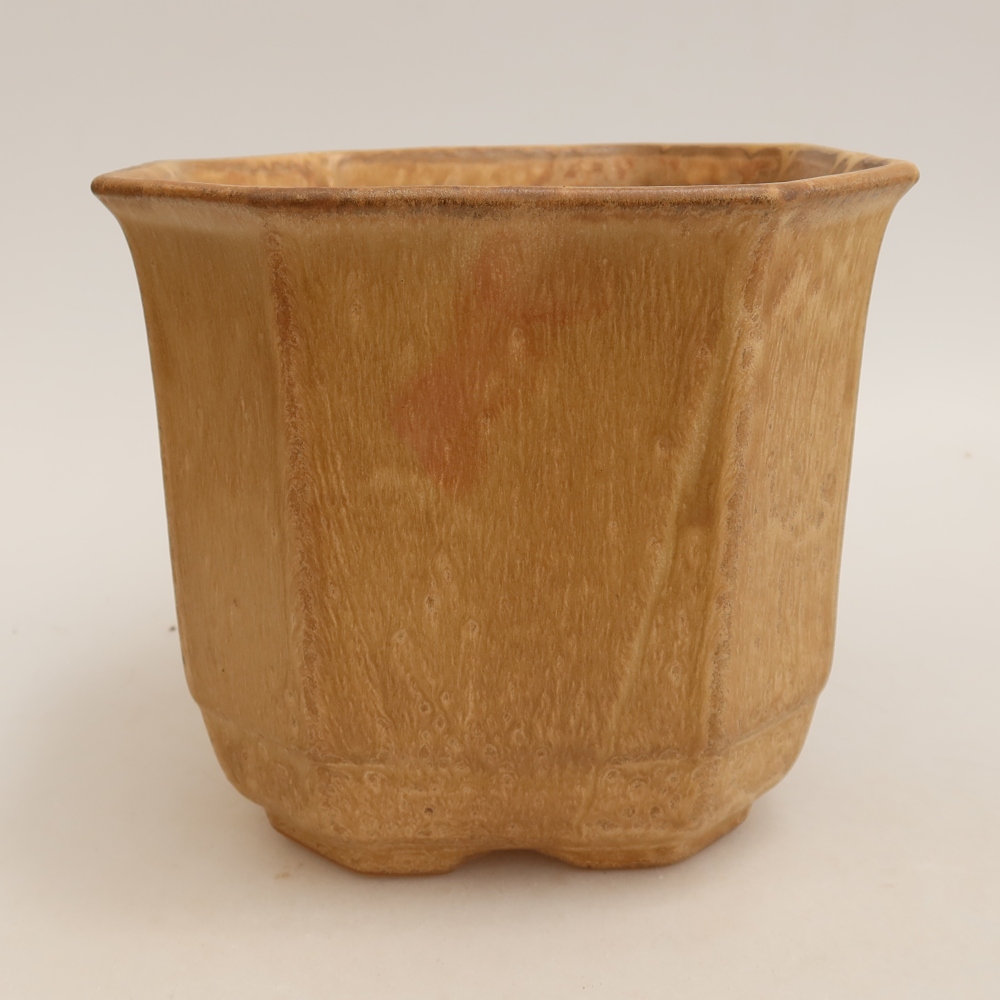 Keramická miska na bonsai 17,5 x 17,5 x 15,5 cm, farba béžová