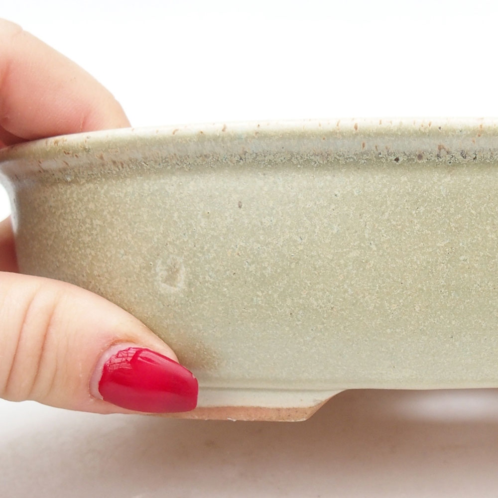 Keramická bonsajová miska 19 x 14 x 5 cm, zelená