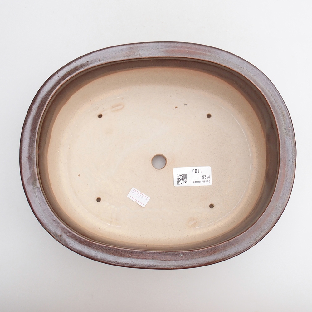 Keramická miska na bonsaje 25 x 20,5 x 8 cm, hnedá