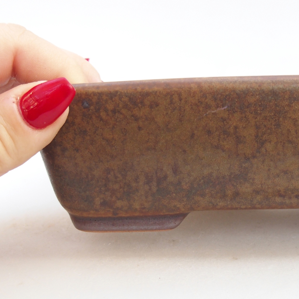 Keramická miska na bonsaje 18,5 x 13,5 x 3,5 cm, hnedá