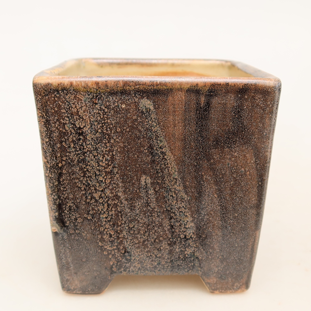 Keramická miska na bonsai 8,5 x 8,5 x 9 cm, farba hnedá
