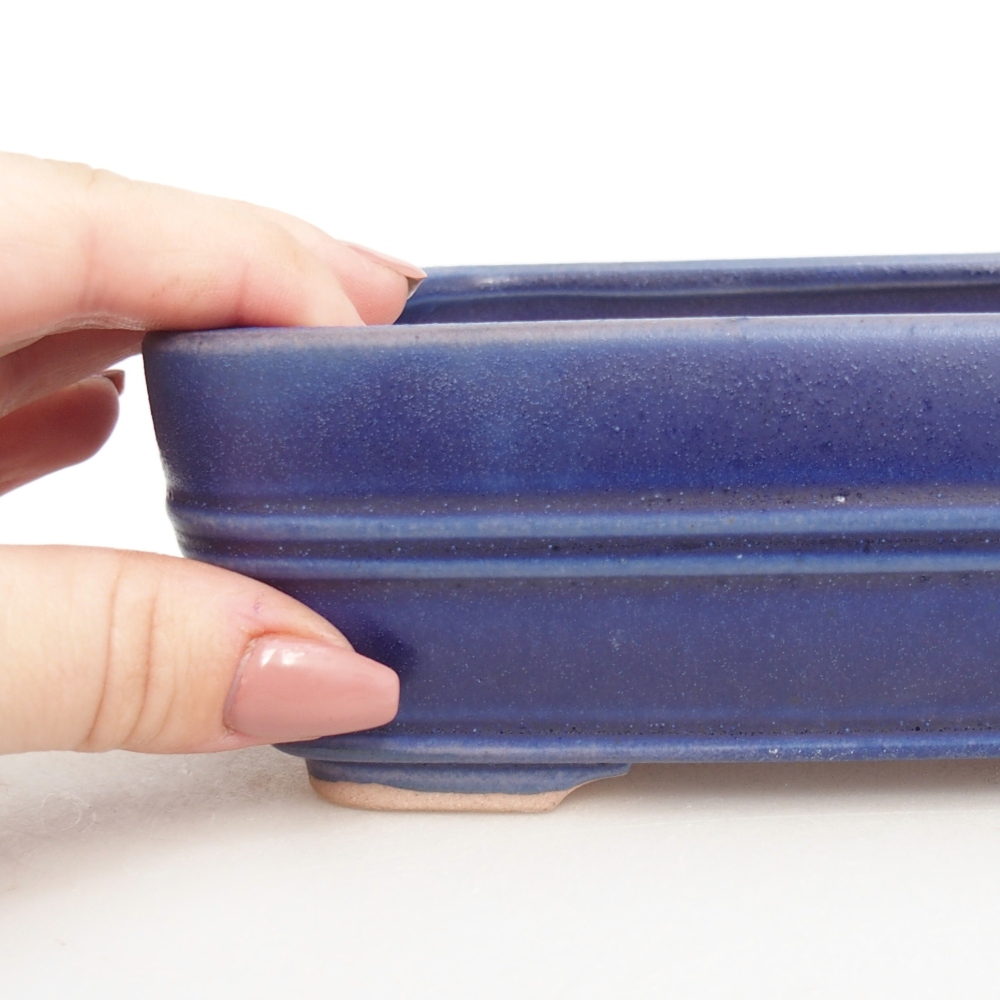 Keramická miska na bonsaje 16,5 x 12 x 5,5 cm, farba modrá