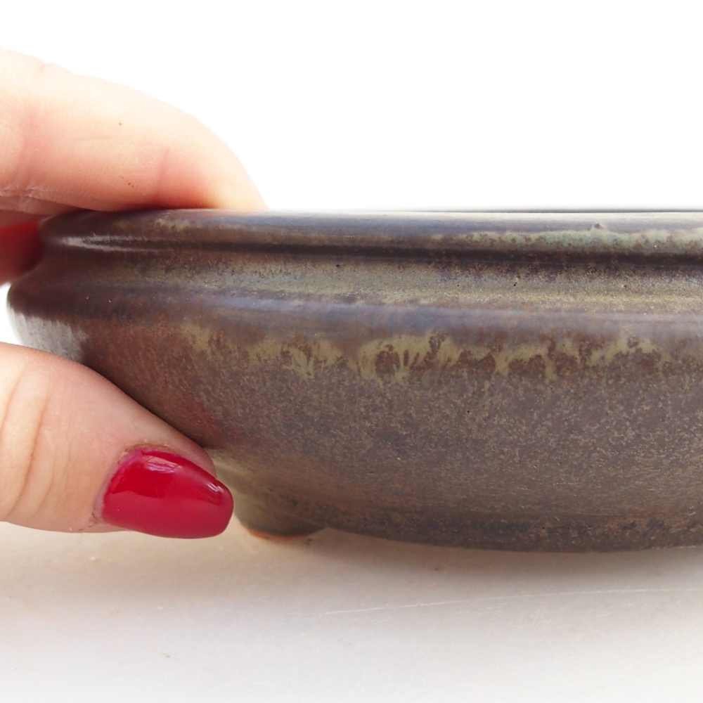 Keramická miska na bonsaje 16 x 16 x 5 cm, hnedá