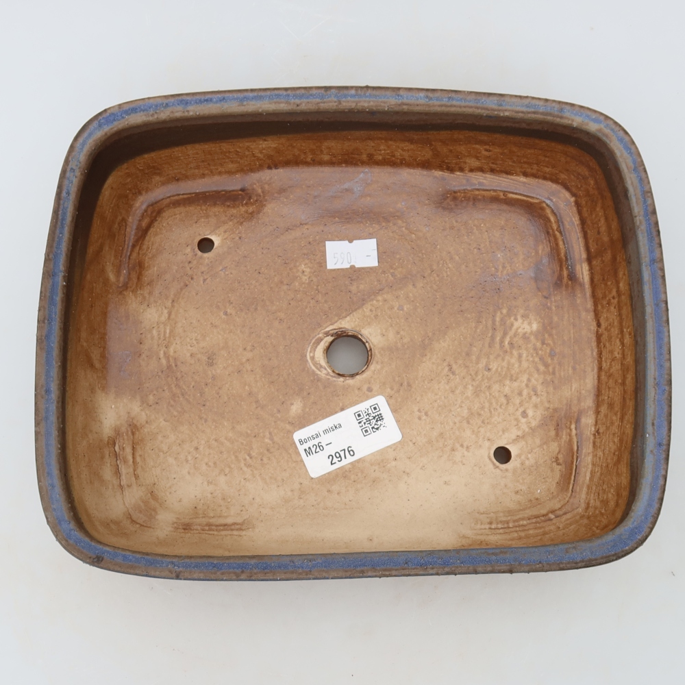 Keramická miska na bonsaje 23 x 19 x 6 cm, farba modrá
