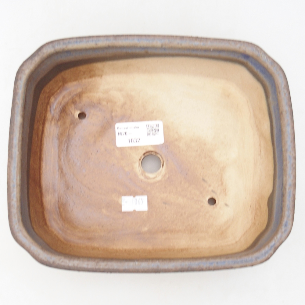 Keramická miska na bonsaje 21 x 18 x 6 cm, farba modrá